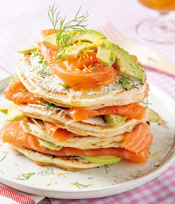 Pancakes met zalm en dille 
